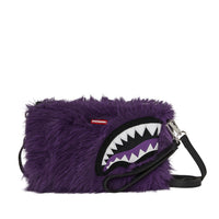 FUR CRAY PURP CROSSOVER CLUTCH