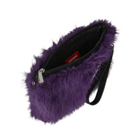 FUR CRAY PURP CROSSOVER CLUTCH