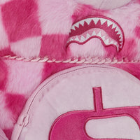 PINK FUR CHECK MONEYBEAR BACKPACK