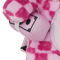 PINK FUR CHECK MONEYBEAR BACKPACK