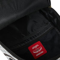 CREAM AND BROWN TEAR CHECK BACKPACK