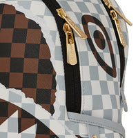 CREAM AND BROWN TEAR CHECK SAVAGE BACKPACK