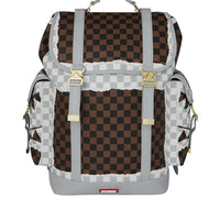 CREAM AND BROWN TEAR CHECK MONTE CARLO BACKPACK