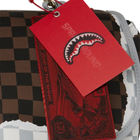 CREAM AND BROWN TEAR CHECK MONTE CARLO BACKPACK