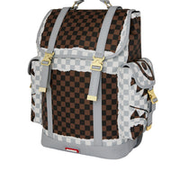 CREAM AND BROWN TEAR CHECK MONTE CARLO BACKPACK