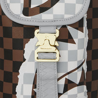 CREAM AND BROWN TEAR CHECK MONTE CARLO BACKPACK