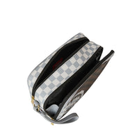 CREAM AND BROWN TEAR CHECK TOILETRY BAG