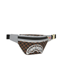 CREAM AND BROWN TEAR CHECK SAVVY CROSSBODY