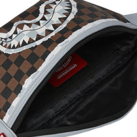 CREAM AND BROWN TEAR CHECK SAVVY CROSSBODY