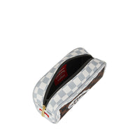 CREAM AND BROWN TEAR CHECK POUCH