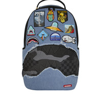 DENIM TEAR 3 AM PATCHES BACKPACK