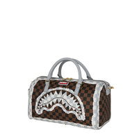 CREAM AND BROWN TEAR CHECK MINI DUFFLE