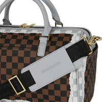 CREAM AND BROWN TEAR CHECK MINI DUFFLE