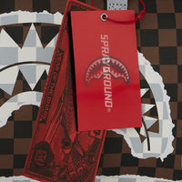 CREAM AND BROWN TEAR CHECK MINI DUFFLE