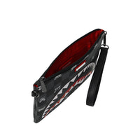 GRAY PEEKING CHARACTER CHECK CROSSBODY POUCHETTE