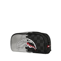 SILVER SIDE DRIP BLACK CHECK PENCIL POUCH