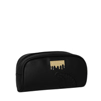 SILVER SIDE DRIP BLACK CHECK PENCIL POUCH