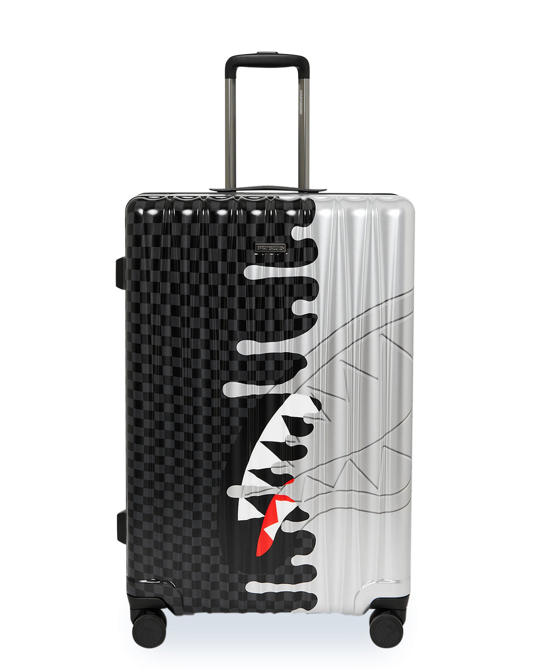 Sprayground SILVER SIDE DRIP BLACK CHECK LARGE HARD LUGGAGE