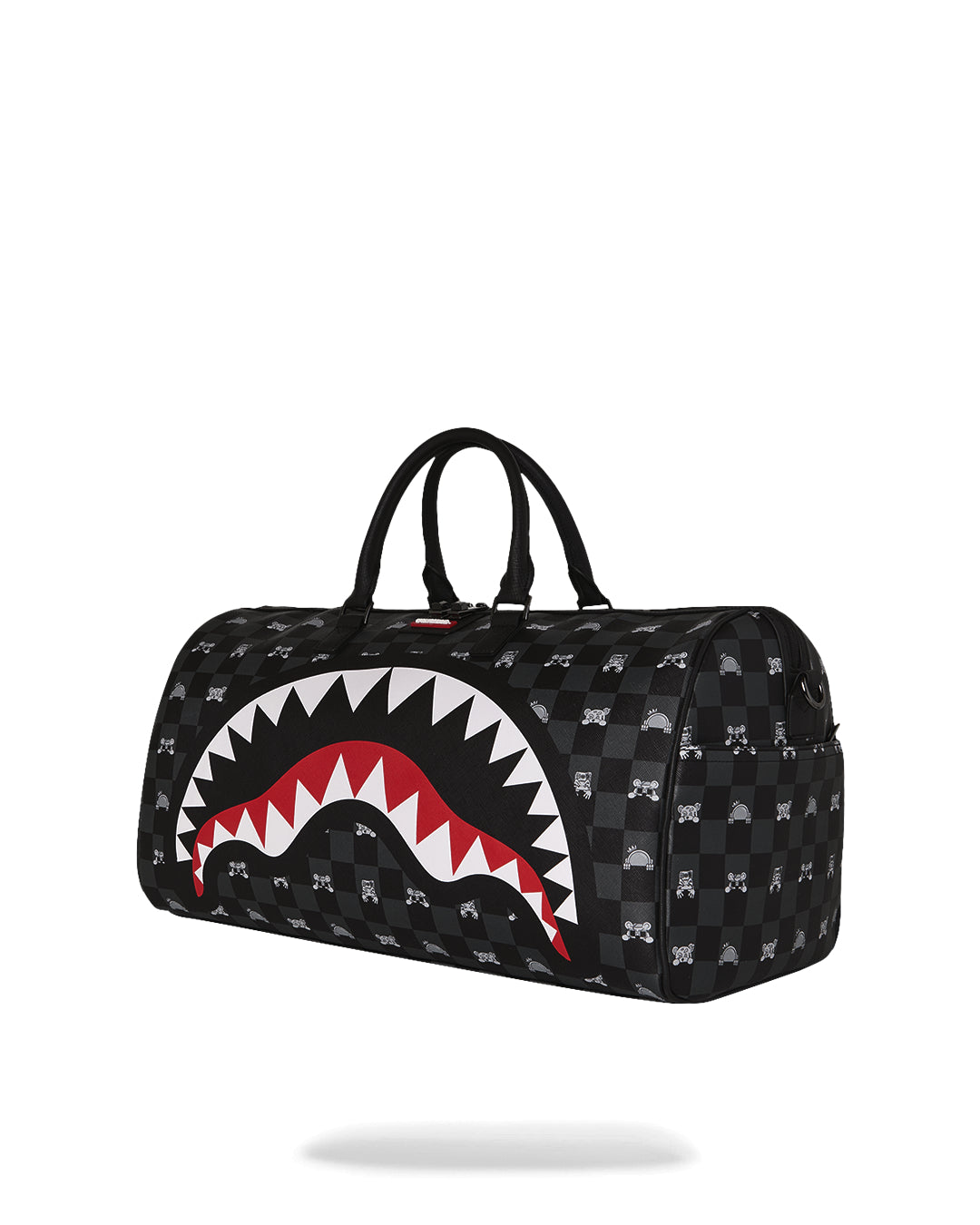Sprayground GRAY PEEKING CHARACTER CHECK LARGE DUFFLE