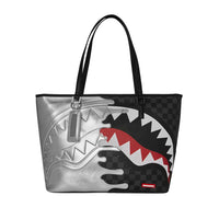 SILVER SIDE DRIP BLACK CHECK TOTE