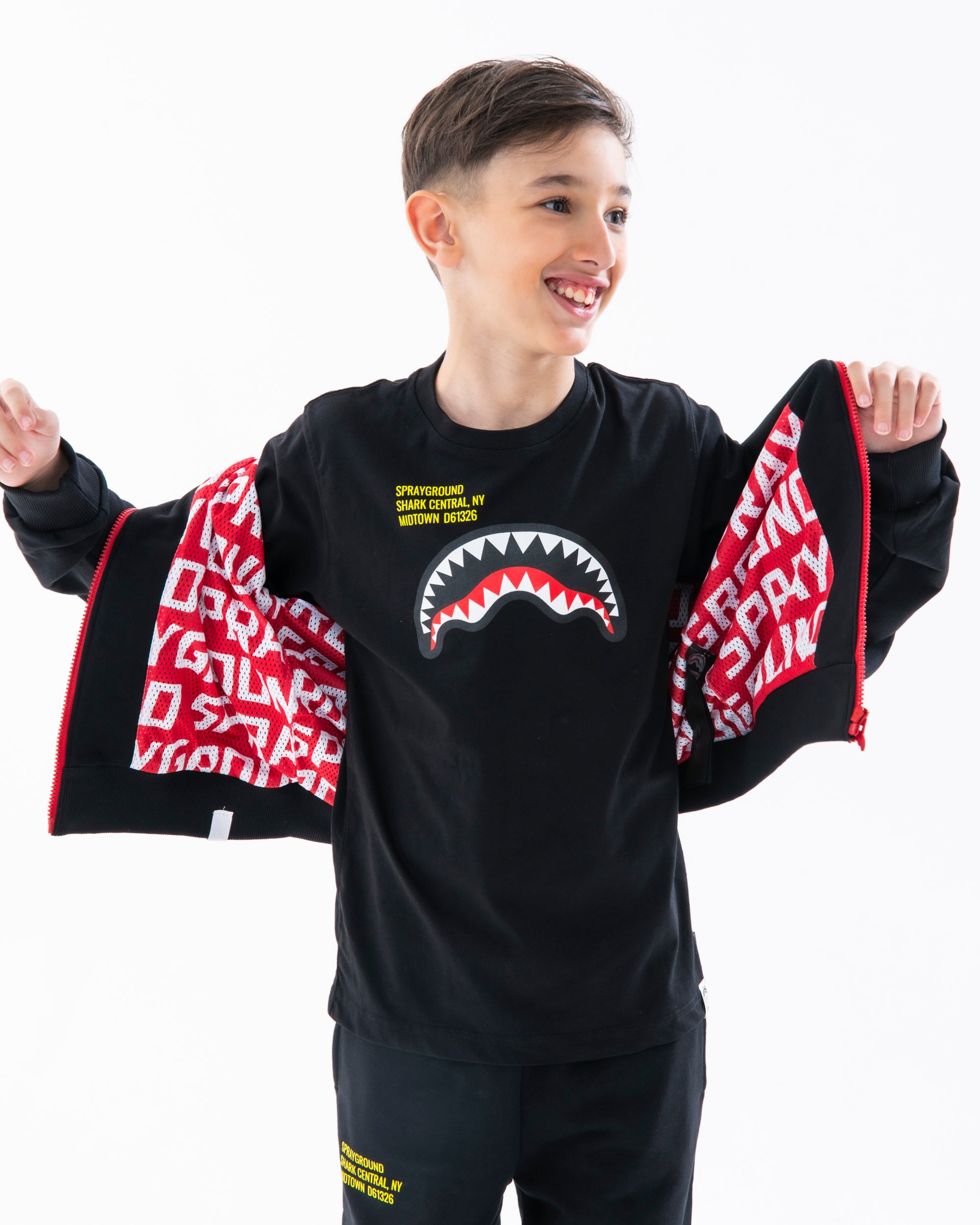Sprayground SHARK BASIC OVER FULLZIP HOODIE BLK