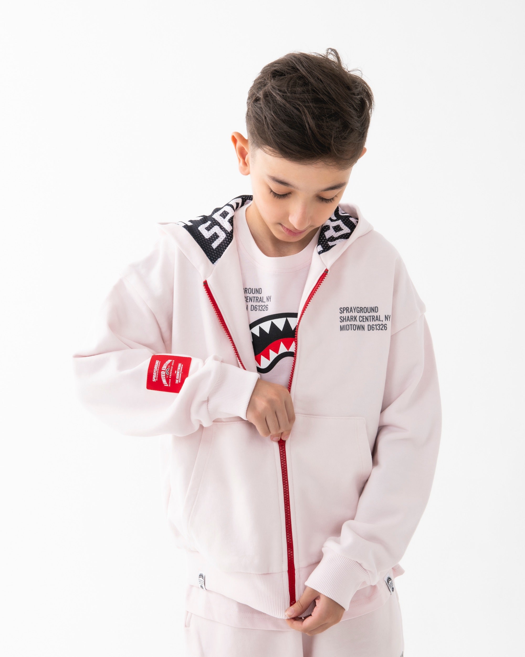 Sprayground SHARK BASIC OVER FULLZIP HOODIE LIGHT PINK