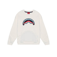 BEAR IN THE POCKET IVORY OVER CREWNECK