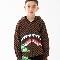 CATCH BEAR CHECK OVER FULLZIP HOODIE