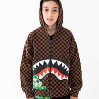 CATCH BEAR CHECK OVER FULLZIP HOODIE