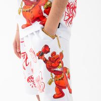 VANDAL DIABLO BEAR WHITE SHORTS