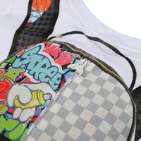SPRAYGROUND WRITERS BACKPACK IN THE WHITE CREWNECK