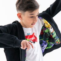 SHOW THE SHARK BLACK OVER FULL ZIP HOODIE