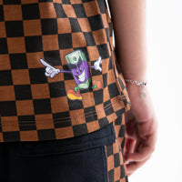 GET OUT BEAR CHECKERED REGULAR T-SHIRT