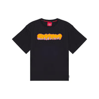 MAKES THE WORLD GO ROUND BLACK OVER T-SHIRT