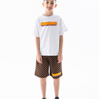 MAKES THE WORLD GO ROUND WHITE OVER T-SHIRT