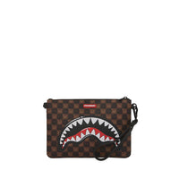 SHARKS IN PARIS WTF BUBBLE BROWN CHECK CROSSOVER CLUTCH
