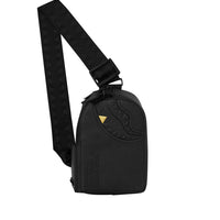 BLACKED OUT EMBOSSED GOLD TOOTH BACKPACK SLING