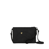 BLACKED OUT EMBOSSED GOLD TOOTH CROSSOVER CLUTCH