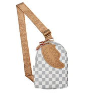 EMBOSSED CREAM CHECK BACKPACK SLING
