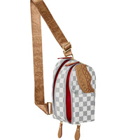 EMBOSSED CREAM CHECK BACKPACK SLING