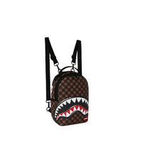 SHARKS IN PARIS WTF BUBBLE BROWN CHECK MINI BACKPACK