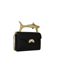 BLACKED OUT EMBOSSED GOLD SHARK HANDBAG