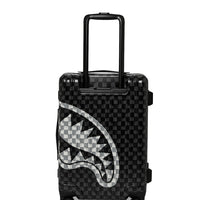 BLACK AND WHITE DRIP CHECK SHARK CARRY-ON LUGGAGE