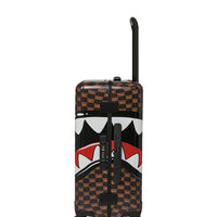 SHARKS IN PARIS WTF BUBBLE BROWN CHECK CARRY-ON LUGGAGE