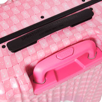 PINK NEW CHECK FACES CARRY-ON LUGGAGE