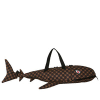 SHARKS IN PARIS WTF BUBBLE BROWN CHECK SHARK DUFFLE