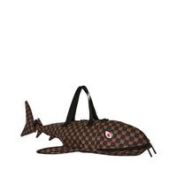 SHARKS IN PARIS WTF BUBBLE BROWN CHECK SHARK DUFFLE
