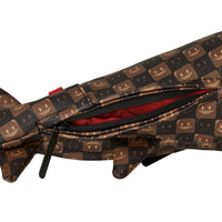 SHARKS IN PARIS WTF BUBBLE BROWN CHECK SHARK DUFFLE