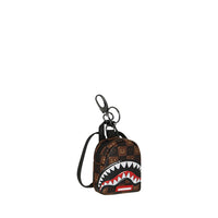 SHARKS IN PARIS WTF BUBBLE BROWN CHECK BACKPACK KEYCHAIN
