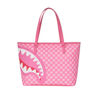 PINK NEW CHECK FACES TOTE